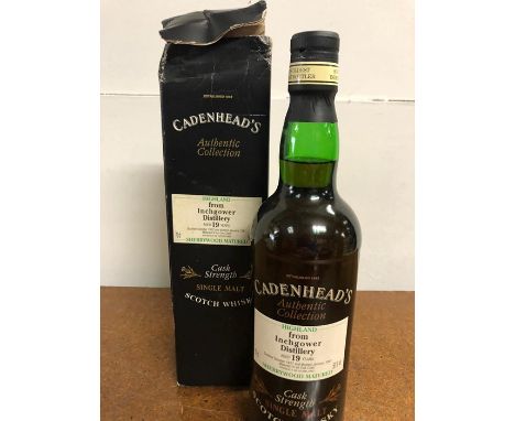 A Bottle of 19 years Single Malt Scotch Whisky from Inchgomer Distillery from Cadenhead's Authentic Collection.