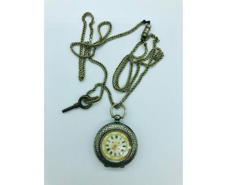 A Ladies silver pocket watch