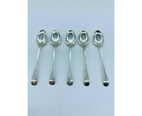 Five silver teaspoons by J R &amp; S 