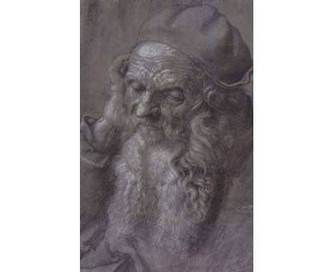 After Albrecht Durer (1471-1528), a print, 'Study Of A Man Aged 93', needing re-framed and glazed, 36cm x 50cm overall