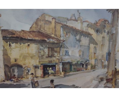 After Sir William Russell Flint RA ROI (1880-1969), coloured print, 'The Street With The Sun Dial', a limited edition 7/500, 