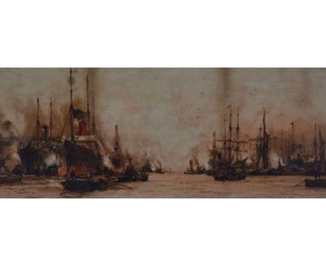 After Charles Dixon (1872-1934), lithograph, 'The Lower Pool', signed and dated '09 in print to the lower left, framed, mount
