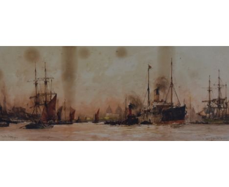 After Charles Dixon (1872-1934), lithograph, 'Above Greenwich', signed and dated '09 in print to the lower left, framed, moun