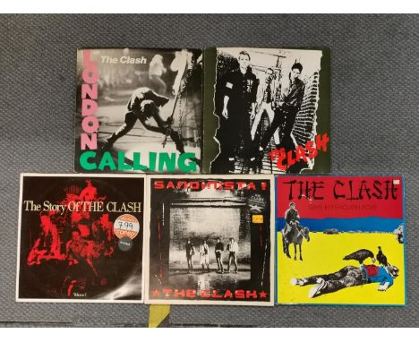 Four 'The Clash' albums, Vinyl Records, to include London Calling, The Clash, Sandinista! and Give 'Em Enough Rope, all First