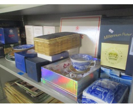 Ceramics and glasses to include a coffee set, Dunoon commemorative mugs, a Spode Italian pattern butter dish, Kota Boda, pict