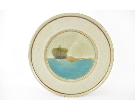 David Lloyd Jones (1928-1994), a glazed stoneware charger, signed with impressed seal mark, 47cm highCondition: no damageLoca