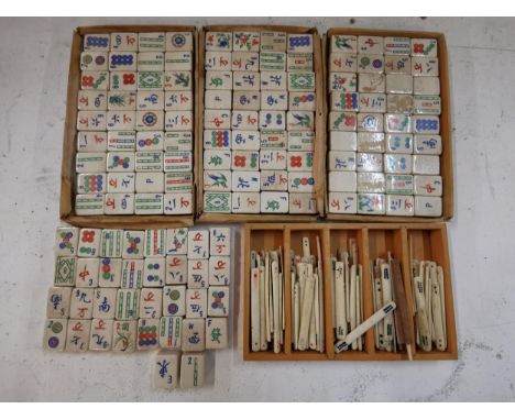 A vintage Mah Jong set with ceramic tiles, Location 7:2 