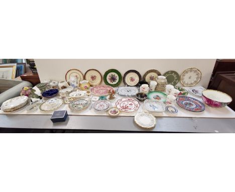 A large mixed collection of porcelain and ceramics to include Royal Worcester, Paragon, Chines plates, Arcadian ware, Wedgewo