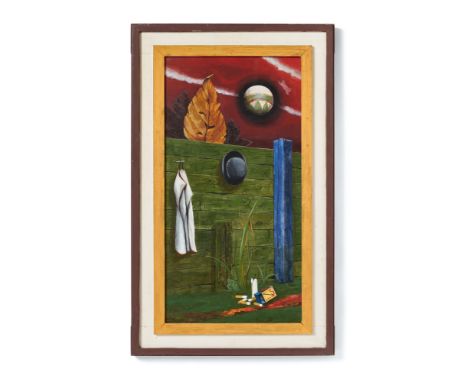 Franz Radziwill, Die grüne Planke mit HutÖl auf Leinwand auf Holz. 73,7 x 38,1 cm. Vom Künstler gerahmt. Unten links braun si