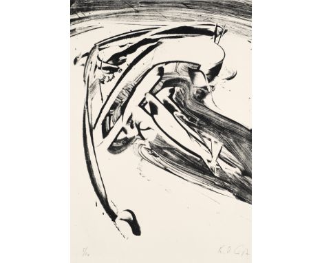 Informel Karl Otto Götz (1914 Aachen - 2017 Wolfenacker/Westerwald)o.T. Lithographie auf chamoisfarbenem Papier. 42,2 x 29,5 