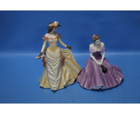 A ROYAL WORCESTER FIGURINE 'GARDEN PARTY' TOGETHER WITH A COALPORT FIGURINE 'PATRICIA'  (2)