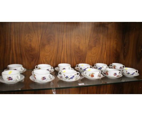 A COLLECTION OF ROYAL WORCESTER 'EVESHAM' CUPS AND SAUCERS, 12 OF EACH