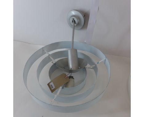 A vintage ceiling light, the shade in the form of graduated circles