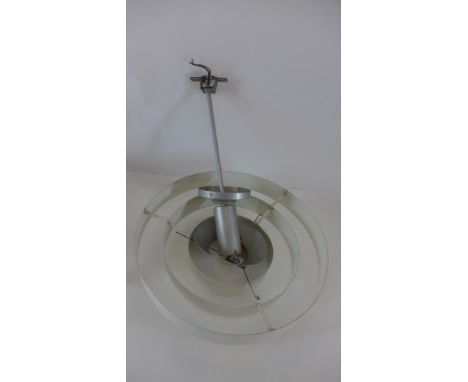 A vintage ceiling light, the shade in the form of graduated circles