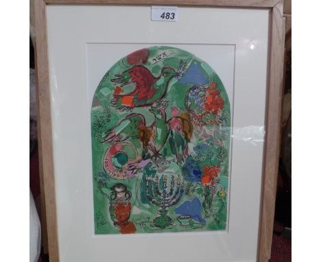 Marc Chagall, a lithograph 'Asher' from the twelve tribes suite in a light oak frame 