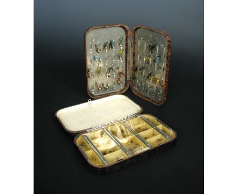 Two Hardy Brothers "Neroda" fly boxes, one with sliding perspex windows, each 16cm (6ins) wide (2)  Dirty, no scratched names
