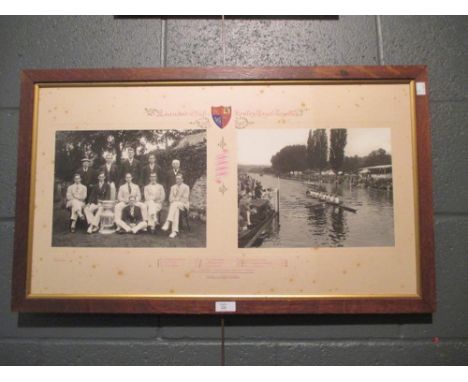 A collection of six Cambridge University Rowing Team vintage photographs, framed (one of Oxford interest), sizes vary  