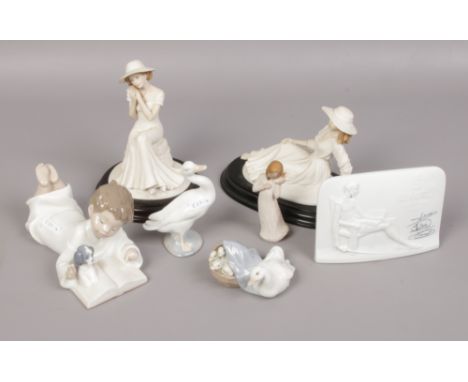 A collection of figurines Lladro, Nao, Willow Tree. 