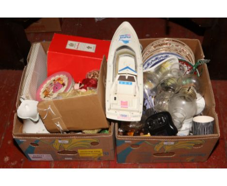 Two boxes of miscellaneous mainly ceramics to include Wedgwood, Royal Doulton, Royal Worcester etc. 