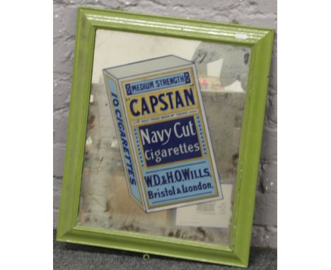 A vintage advertising mirror for Capstan Navy cut cigarette in painted frame, 56.5cm x 46.5cm. 