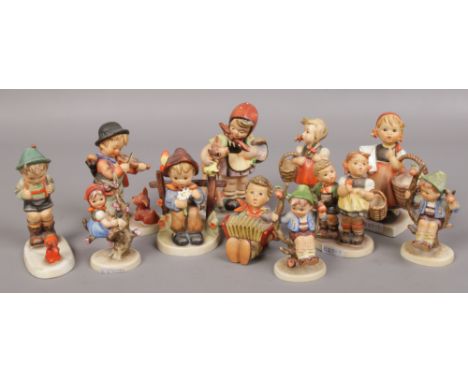 A collection of Goebel Hummel figures to include Puppy Love, Meditation, Lets Sing etc. 