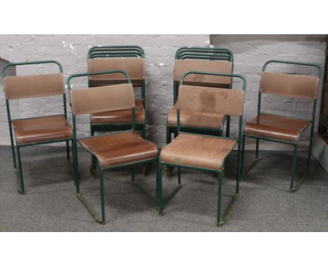 A set of 12 vintage Bamco stacking chairs. 