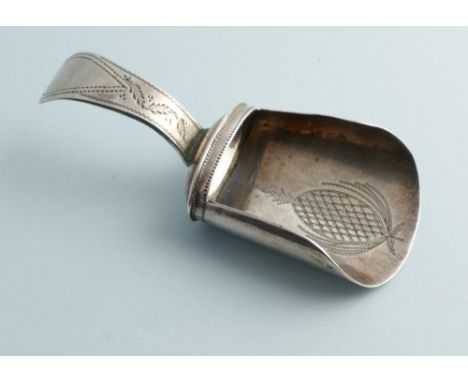 Georgian silver shovel style caddy spoon. Birmingham marks (slightly worn)