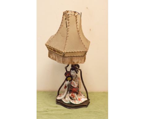 Japanese Geisha girl figure table lamp 