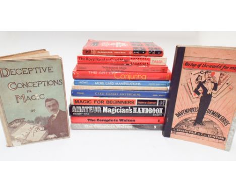 Collection of 13 vintage magic books to include - 'Deceptive Conceptions In Magic' by Collins, 'On Top Of The World for Magic