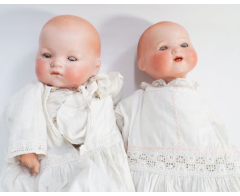 Two Armand Marseilles German bisque head baby dolls, 341/4; the other is 351/372 (head cracked)