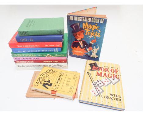 Collection of interesting magic books - 'Card Tricks Without Skill' by Paul Clive, 'The Nikola Card System', 'The art of clos