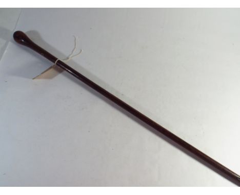 Victorian walking stick with Stanhope depicting Irish pound note, stick possibly briar rose