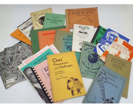 Collection of Vintage magic pamphlets to include - 'Expert Billiard Ball Parts 1 & 2', 'Studies in Mystery', 'Flaps Late Wrin