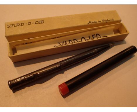 Hallmarked silver Yard O Led propelling pencil with refils boxed