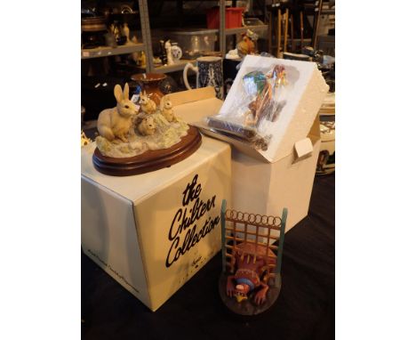 Chicken Run figurine boxed and a Chiltern rabbit scene