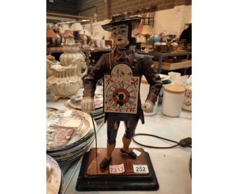 Antique style figural clock lacking pendulum A/F CONDITION REPORT: This item is not working at lotting.
