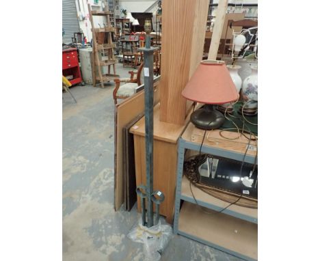 Contemporary wrought iron patinated standard lamp