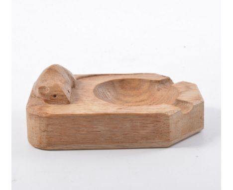 Mouseman oak ashtray, by Robert Thompson of Kilburn, 10cm.