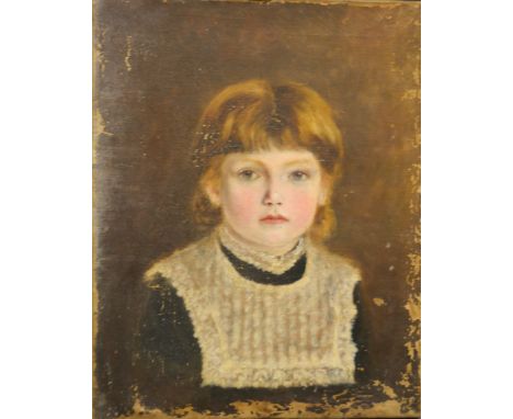 E.A.Gray, Portrait of a young girl, oil on canvas, signed and dated 1882, 51 x 40cm, together with an English school landscap
