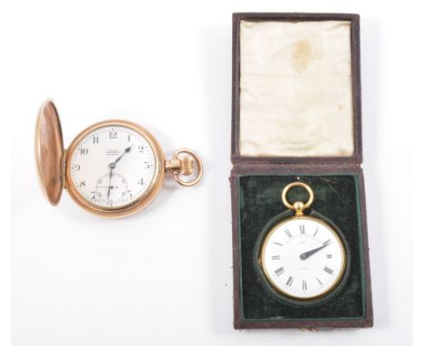 A gold-plated patent pedometer by Payne, the 37mm white enamel dial marked "Payne & Co. 163 New Bond St, 3637 Patent", engine