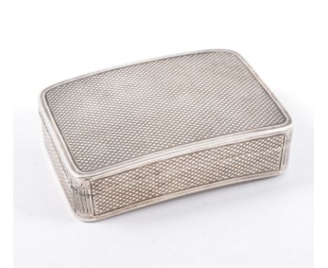 A George III rectangular silver pocket snuff box, hobnail design, gilded interior, the hinge on the shorter side, 6.7cm x 4.6