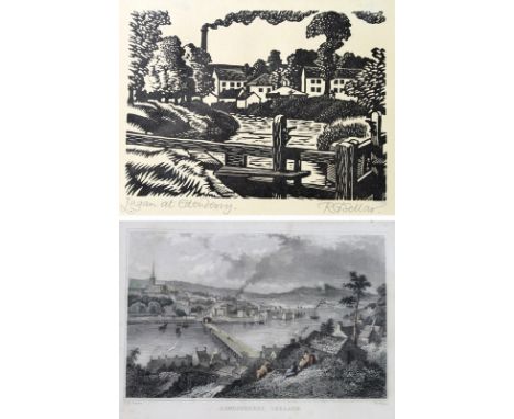 Robert Gordon Sellar (Scottish, b. 1920): 'Lagan at Edenderry', woodcut, signed lower right margin with title lower left, 14 