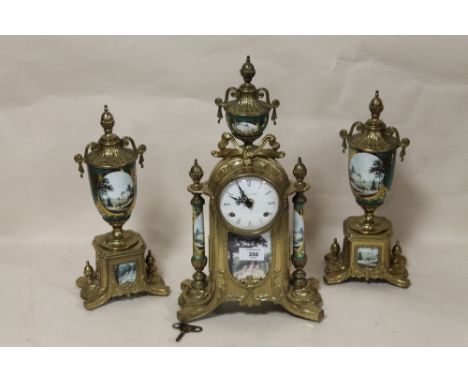 AN 'IMPERIAL' CLOCK GARNITURE