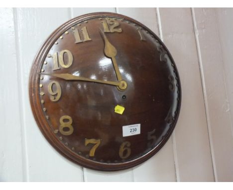 AN UNUSUAL DOMED WOODEN WALL CLOCK