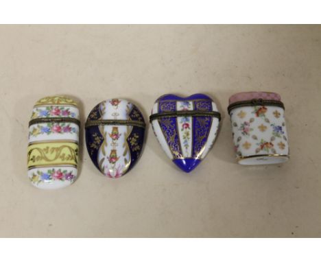 FOUR MODERN ENAMEL TRINKET BOXES