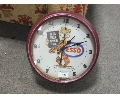 AN ESSO TIGER WALL CLOCK