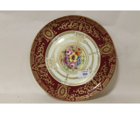 A ROYAL WORCESTER HAND PAINTED CABINET PLATE SIGNED JOHN FREENMAN