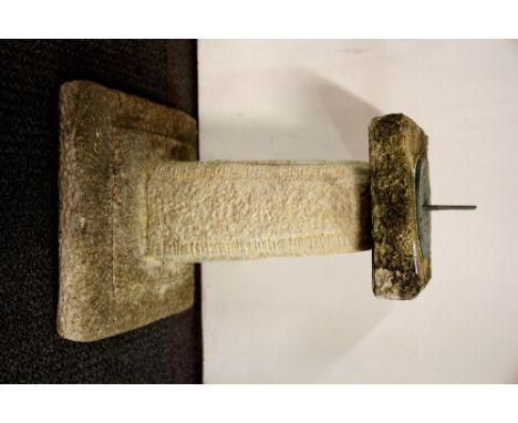 A vintage concrete sun dial, H. 53cm.