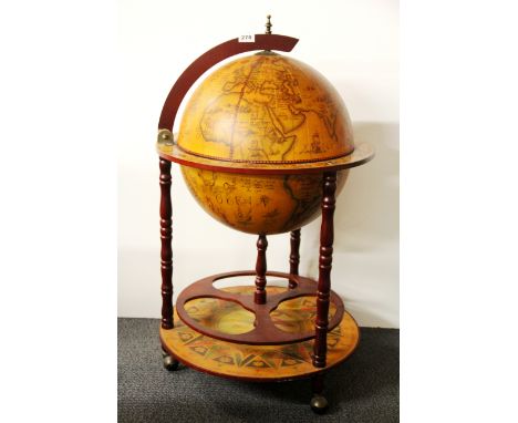 A globe style cocktail cabinet, H. 96cm.