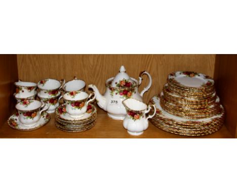 A Royal Albert old country roses tea and dinner set, first quality. With two extra cups and saucers.